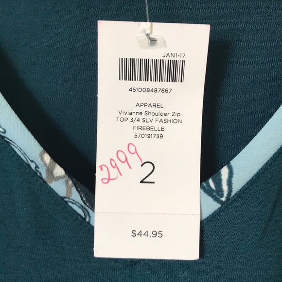 CHICO’S TEAL HIGH/LOW L/S TOP - Picture 5 of 5